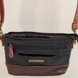 Stone Mountain Accessories Black and Brown Crossbody Bag